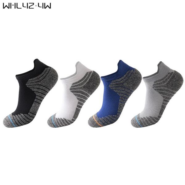 

5 pairs running sports socks basketball cycling mens anti slip breathable moisture wicking thick seamless athletic, Black