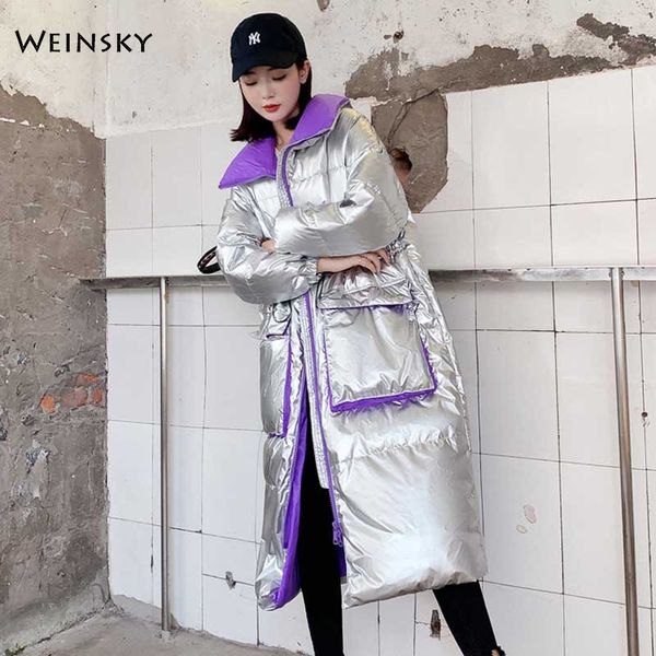 

new women casual style long jacket white duck down jackets winter warm coats and parkas female outwear