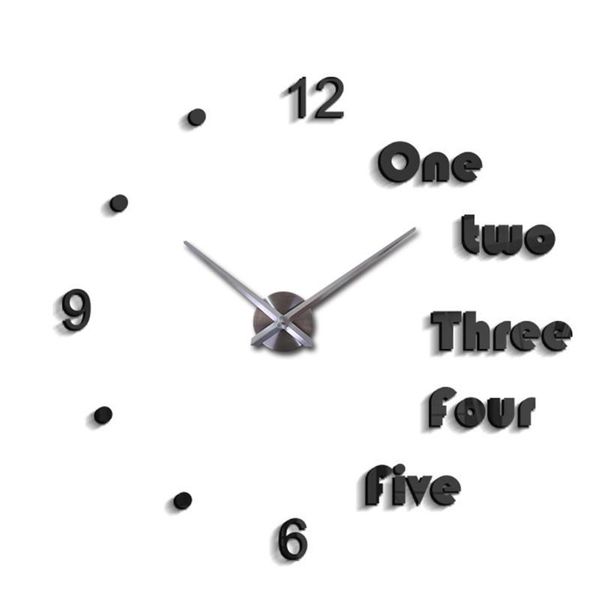 

2020 modern design clock large watch wall clocks 3d diy acrylic mirror stickers home decoration living room quartz needle