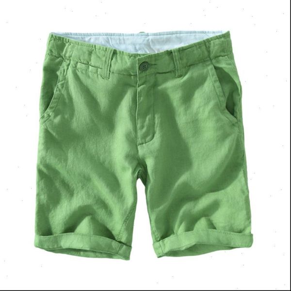 

6 color 2020 summer mens linen shorts solid beach pants loose youth casual 5 point pants short trousers men bermuda 29 38, White;black