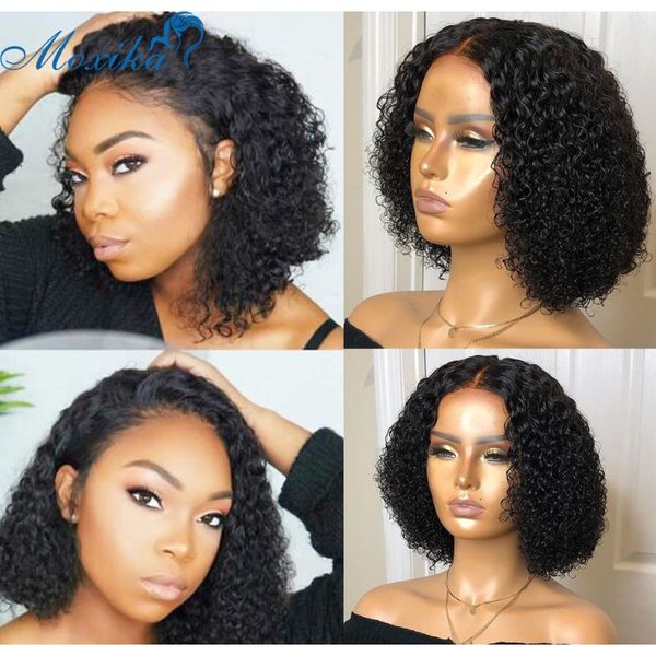 

lace closure wig short bob wig curly lace front human hair wigs 4x4 pre plucked brazilian hair wig remy 180 density f bbyuqz, Black;brown