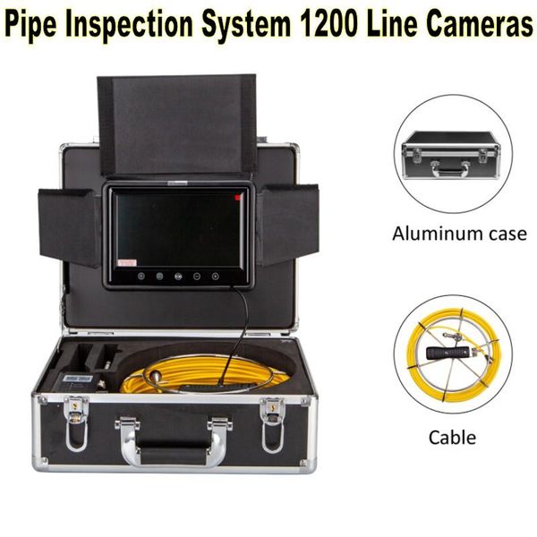 

cameras wp70e hd1200tvl dual lens pipe drain sewer inspection camera 12pcs white lights 8pcs infrared dvr record
