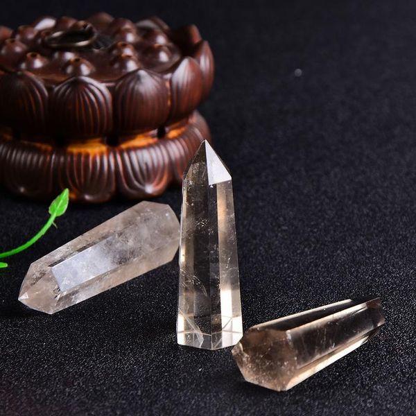 

natural smoky quartz crystal point healing stone hexagonal prisms 50-80mm obelisk wand treatment stone tower diy jllfdi, Black