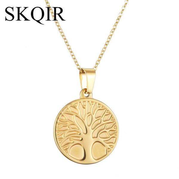 

skqir модные choker золотистых для дерева ожерелье christmas life 2019 подарков ожерелья цепи womem ювелирных изделий из нержавеющей стально, Silver