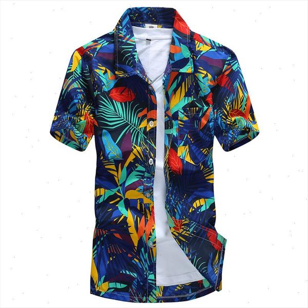 

2021 new arrivals mens beach hawaiian shirt plus size 4xl 5xl summer short sleeve mens floral print shirts  5xl ayg257, White;black