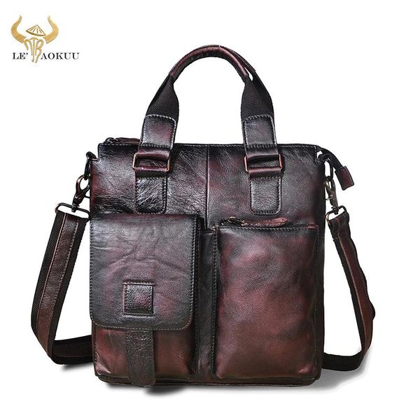 

men natural leather fashion wine designer business briefcase casual laptravel bag tote attache messenger bag portfolio b259
