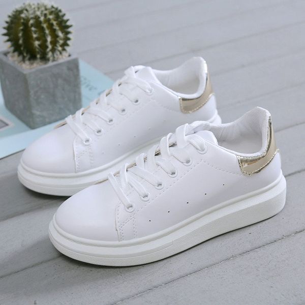

2020 spring woman soft leather white shoes 2doc, Black