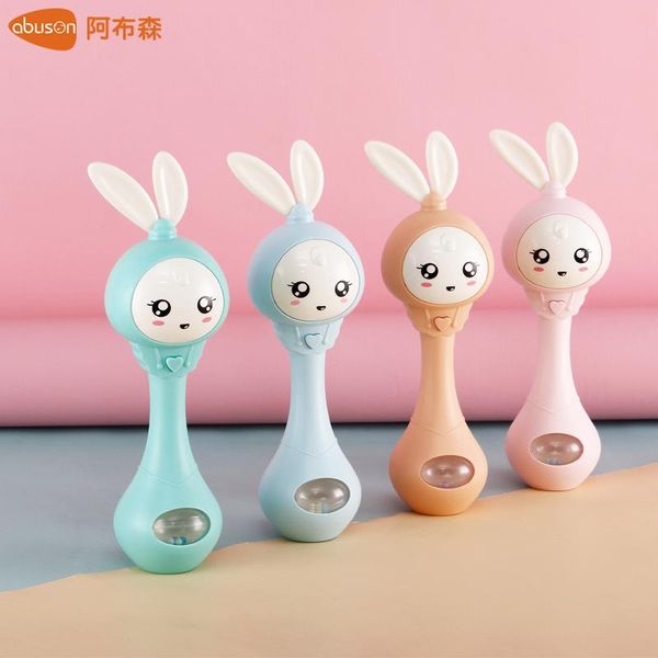 

baby hand rattles bells 4 color education toys puzzle music and light shaking rattles rhythm induction baby toys