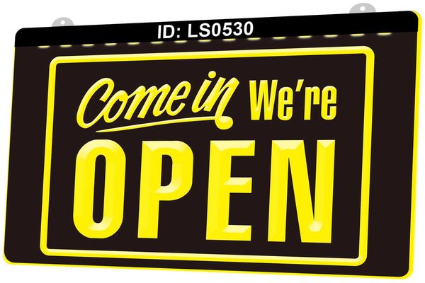 

ls0530 come in wear open bar pub 3d engraving led light sign wholesale retail