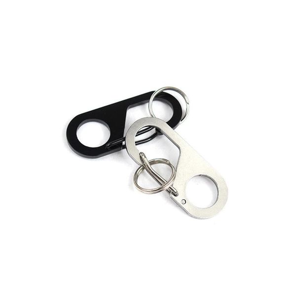 

50pcs stainless steel carabiner keychain 8 ring quick release clip buckle portable quickdraws hiking climbing camping t jlloff