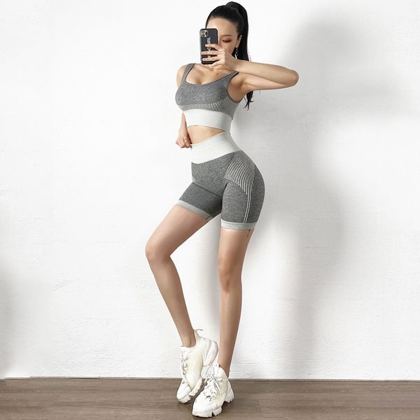 

3pcs set gym workout suit women sport bras + seamless fitness shorts sports pants yoga sport legging gym yoga clothes set, White;red