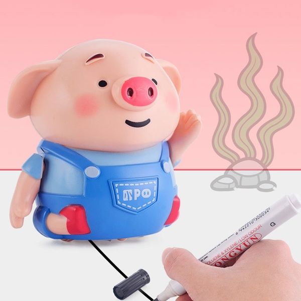 

mini cute electric pig robot inductive pen light music educational dolls with kids funny novel toys for children girl gift y200428