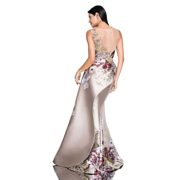 

2020 spring new dress european and american womens clothing banquet womens elegant annual meeting 3d printed embroidered long skirt, White;black