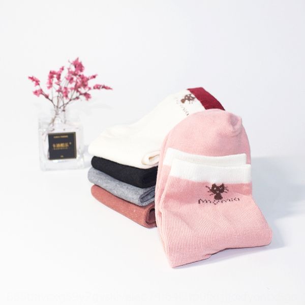 

детские осени зима нового мультфильма и носки котенок женского socksstyle модных женские носки впитывают пот и провентилировать женщина 46fu, Black
