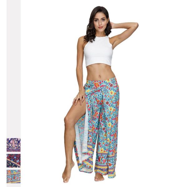 

yoga outfits 2021 pants outdoor loose high waist print athletic leggins sport women fitness clothes wide leg, White;red