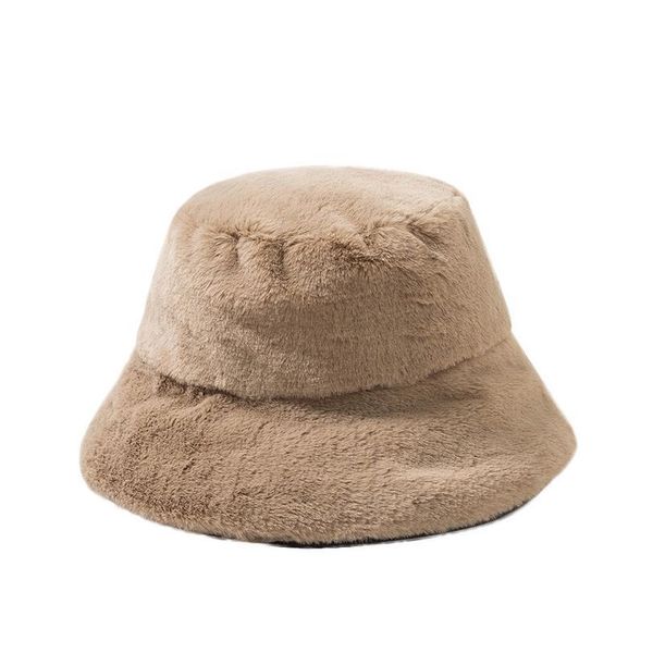 

women's korean version plus velvet thickened fisherman hat solid color bucket cap autumn and winter retro warm hat b qyleyq, Black;white