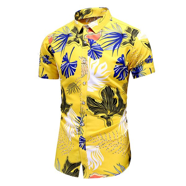 

2021 new chinese design mode hawaii beach sleeves short men's printing blouse summer clothing asian size 5xl 6xl owes, White;black