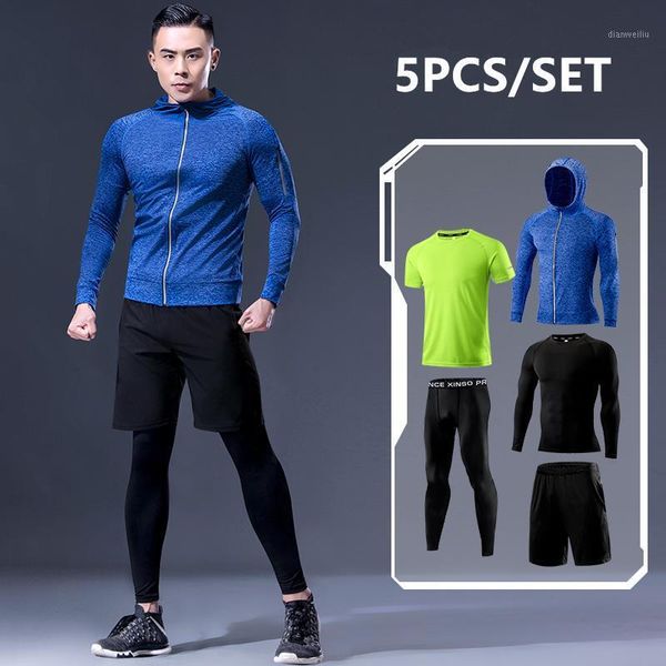 

running sets 2021 warm sports suits men's set jogging basketball underwear tights sportswear gym sport wear tracksuits clothes1, Black;blue