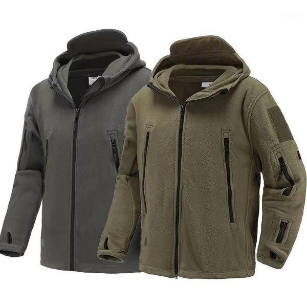 

men us winter thermal fleece tactical jacket outdoors sports hooded coat militar softshell hiking outdoor army jackets1, Blue;black