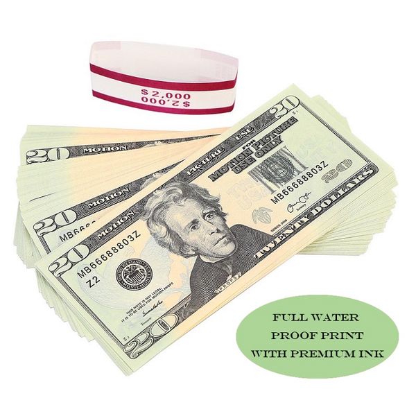 

2020 educational motion picture prop money full dollar bills,paper money stacks in pretend play counting money