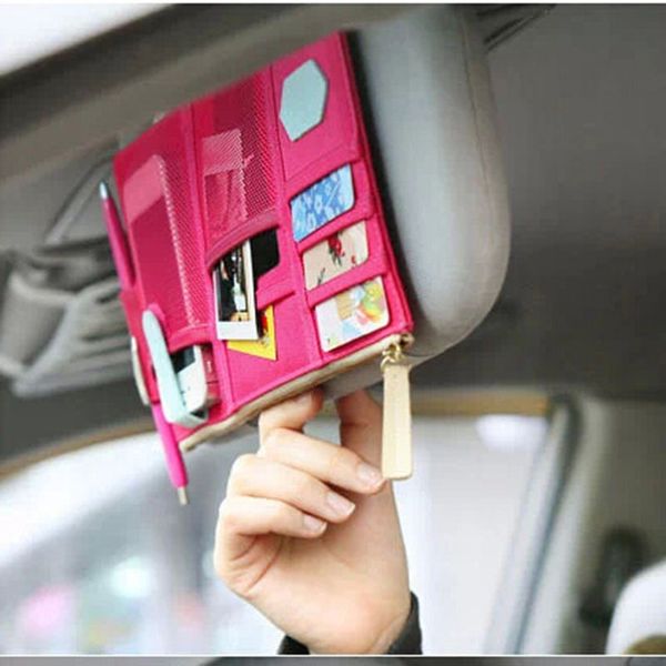 

multifunction sun visor storage bag car cd bag card storage organizer bag vehicles sun visor car organizer 6colors gga989