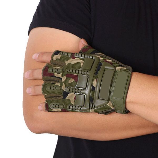 

1 pair men biking combat half finger anti-slip outdoor moto sport military tactical gloves, Blue;gray