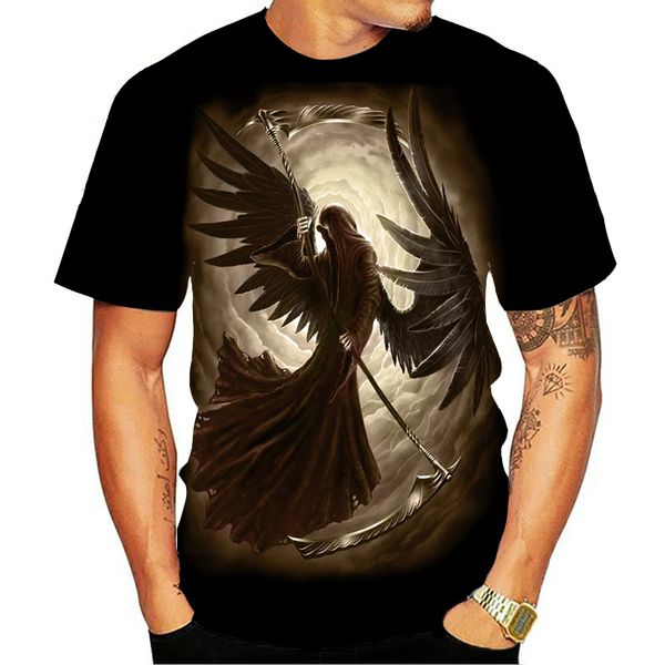

horror skull sleeve compression punisher new short 3d print shirts comics anime oversized men clothing
