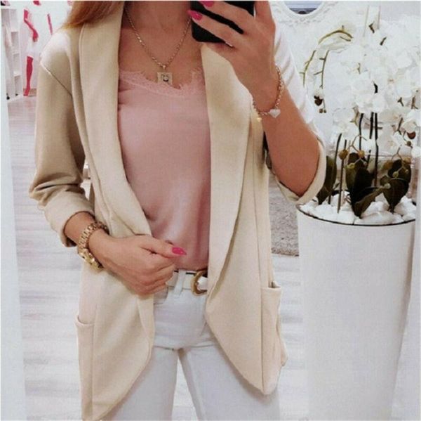 

slim casual long sleeve jacket feminino women jackets classic suit casual jacket cardigan open stitch zip-up1, Black;brown