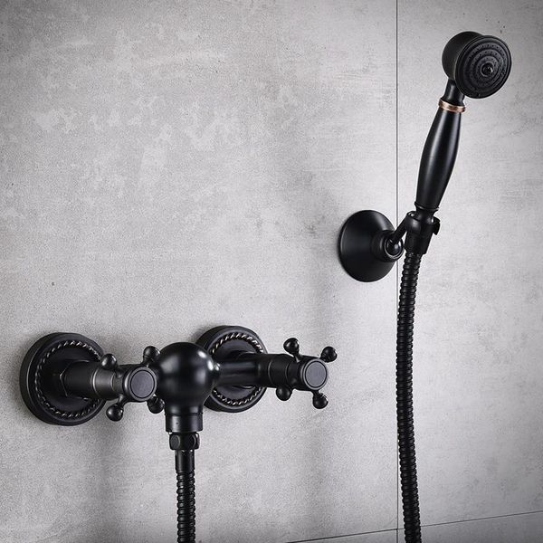 

смесители для ванной черный душ набор медная настенная простые ванна американских ретро ванной крепеж душ системы аксессуары для ванной bbya