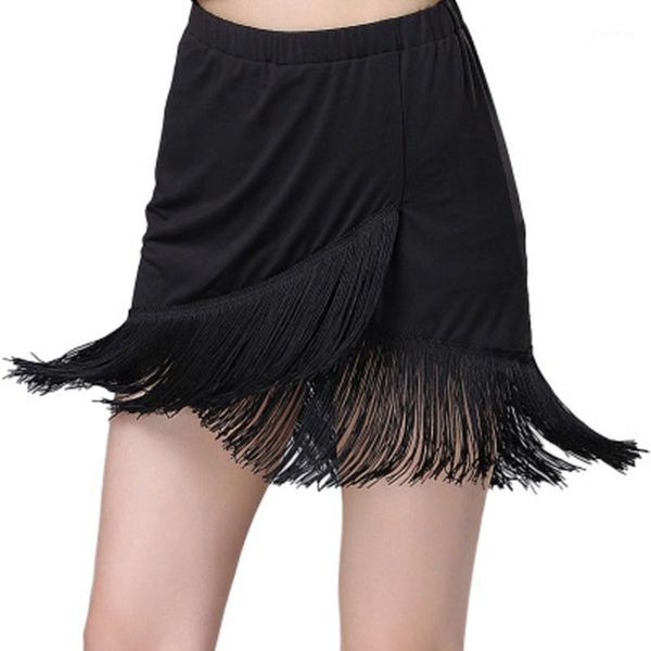 

new latin dance practice clothing ballroom dance tassel short skirt bottoms female spring and summer models1, Black;red
