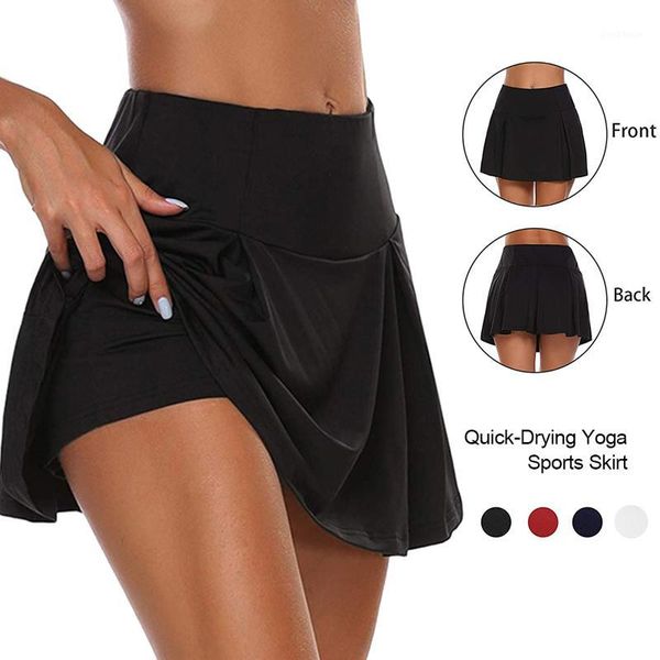 

yoga outfits womens sports shorts tennis skirt girls female gym short dance running fitness pantskirt anti-emptied 2 in 11, White;red