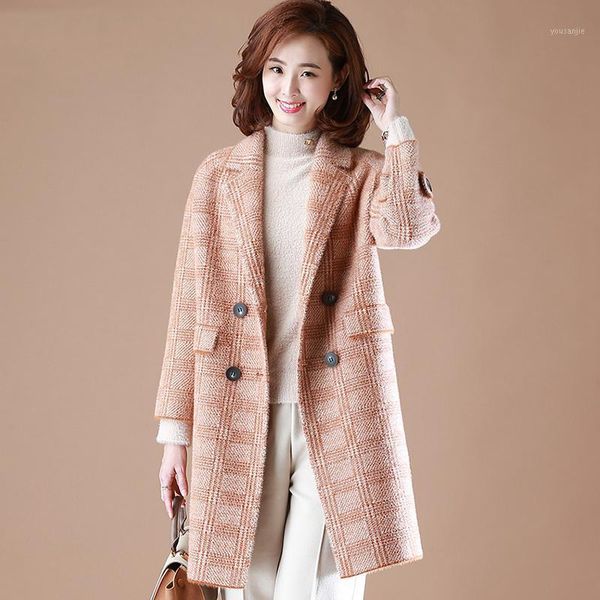 

fashion autumn winter coat women long jacket 2019 new jacket mink cashmere loose casual coat female overcoat women an4391, Black