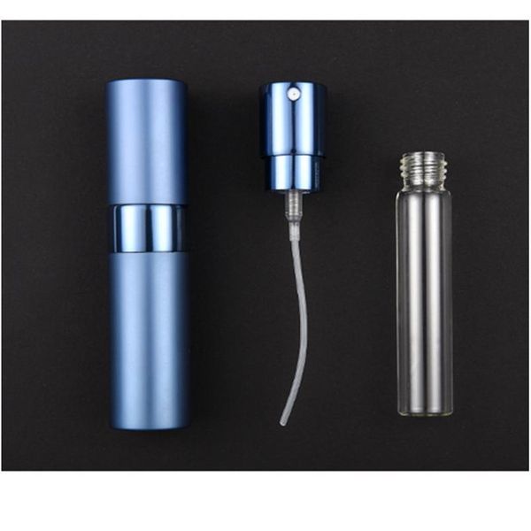 

10pcs/lot 8ml perfume spray bottle portable refillable glass bottle empty cosmetic containers travel aluminum perfume qylnyg
