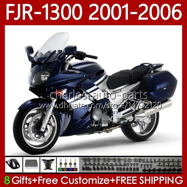 Carrozzeria OEM per YAMAHA FJR-1300 FJR 1300 A CC FJR1300A 01-06 Moto Blu scuro Bodys 106No.7 FJR1300 01 02 03 04 05 06 FJR-1300A 2001 2002 2003 2004 2005 2006 Kit carenatura