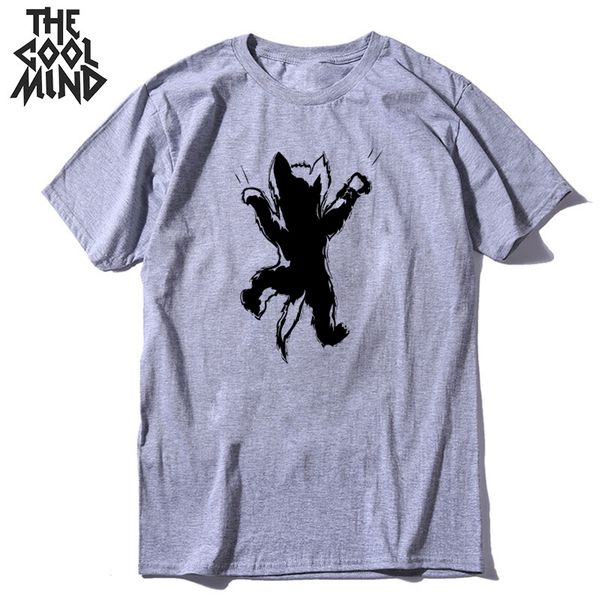 

short sleeve loose men t shirt casual funny cat print men tshirt loose summer t-shirt male men tee shirts sport hooded sweatshirt hoodie