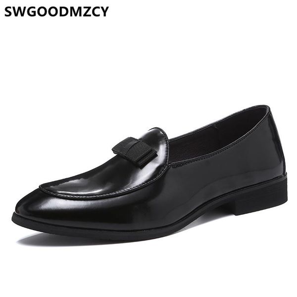 

formal men shoes office loafers men leather dress shoes italian brand elegant for sepatu slip on pria big size 48 buty, Black