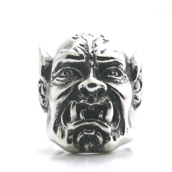 

cluster rings size 7 to 15 316l stainless gothic big evil demon skull ring est1, Golden;silver