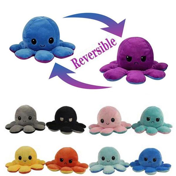 

stuffed plush reverse toys poulpe oc soft xmas gift double sided funny emotion pulpo doll peluches squishy h wmtoao