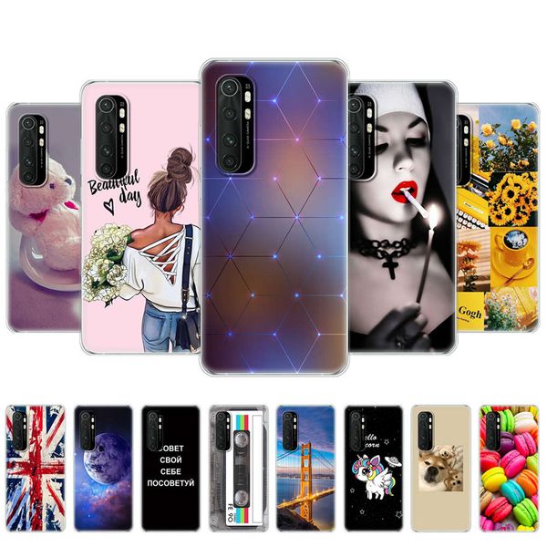 

for xiaomi mi note 10 case 6.47" silicon soft tpu back phone cover on note10 lite shell note10lite protective coque bumper