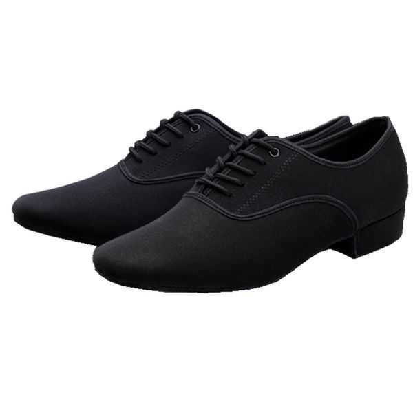 Homens Latin Ballroom Sapatos de Dança Profissional Lona Preto Sapatos de Salsa Plus Size Baixo Salto Tango Ballroom Dance Sapatos 201017