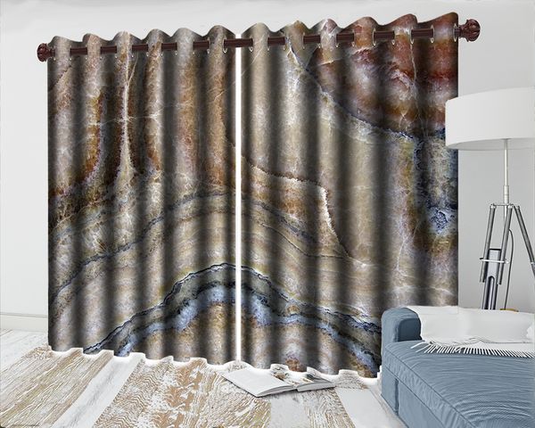 

3d blackout curtain high-end atmospheric marble curtains luxury 3d curtains for modern interior window decoration
