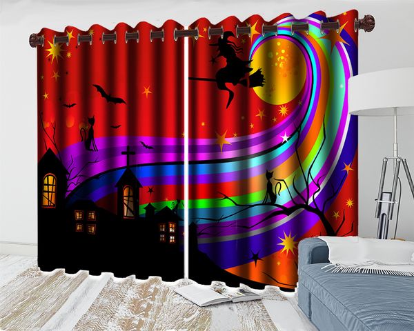 

child bedroom blackout 3d curtain colorful ribbon cartoon castle 3d curtain custom 3d modern landscape curtain