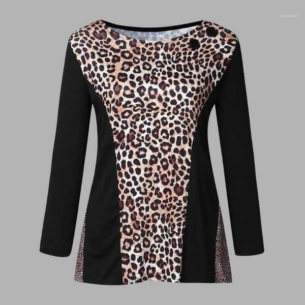 

fashion women's clothing blouses leopard print casual long sleeve gradual change o-neck blouses blusa feminina modis1, White