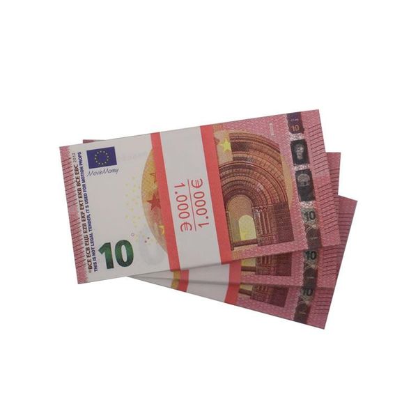 

eur wholesale realistic pretend money paper 10 euros bills note prop money 100 pcs/ pack