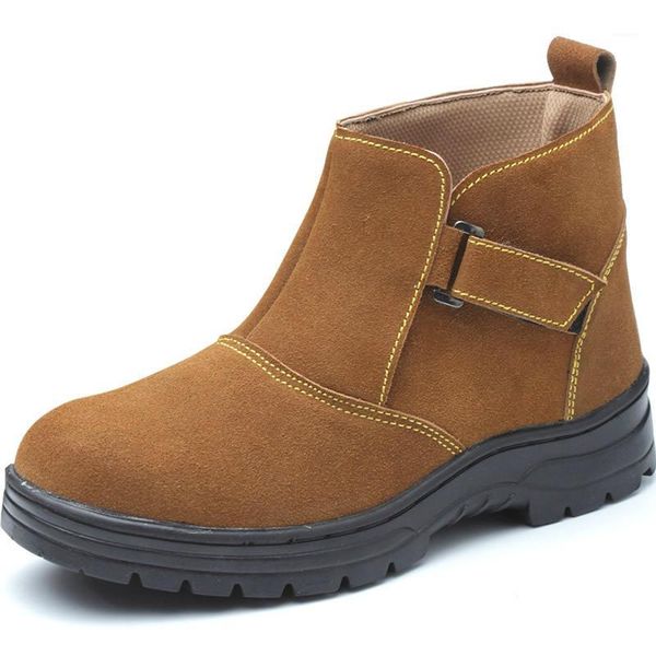 

safety boots for men leisure cow suede leather steel toe caps ankle boot platform work shoes security botas seguridad zapatos de1, Black
