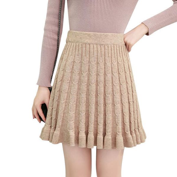 

new 2021 autumn skirt with women's knitted in solid basic knitting, female skirts y290 lzts 1uvd, Black