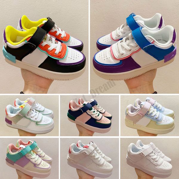 

new kids forces low running shoes for boys girls shadow tropical twist infant trainers children one sports sneakers size 26-35, Black