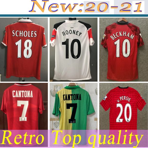 

manchester retro soccer jersey solskjaer cantona beckham utd classic football shirt giggs united cruyff rooney scholes keane ronaldo maillot, Black;yellow
