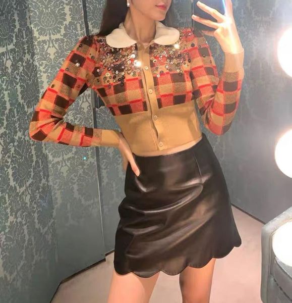 

jk101013 fashion women's sweaters 2020 runway european design party style women's clothing, White