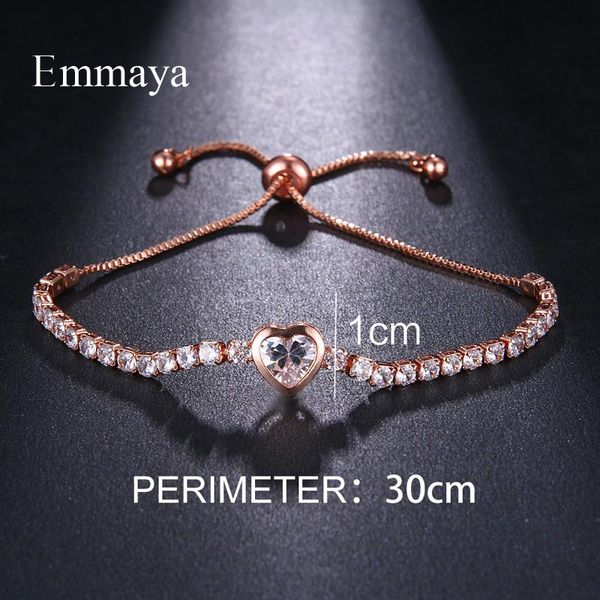 

emmaya регулируемая женщины браслеты формы сердца rhinesto кубический циркон кристалл женские браслеты ювелирные изделия для женщин браслет, Silver